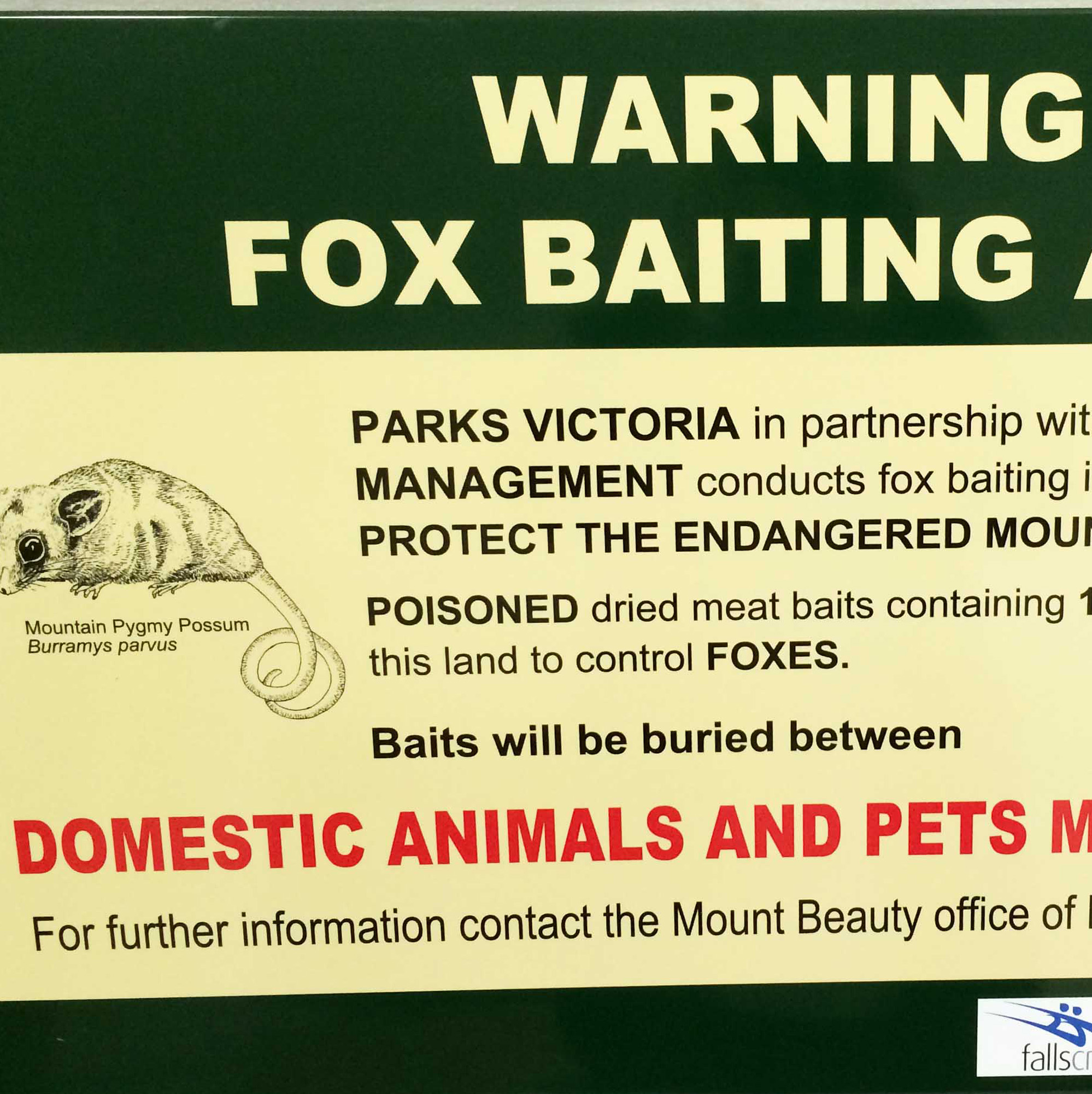 Fox Bait Signage